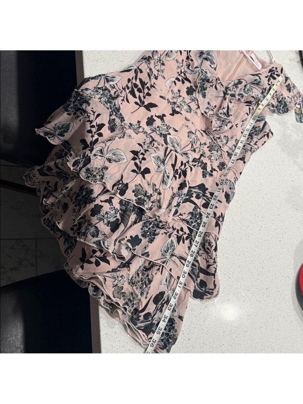 Parker Pink Floral Silk Tea Dress Size 10 - Picture 5 of 7